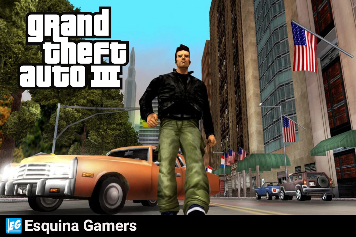 Portada oficial del videojuego GTA 3 con el logo de Grand Theft Auto III