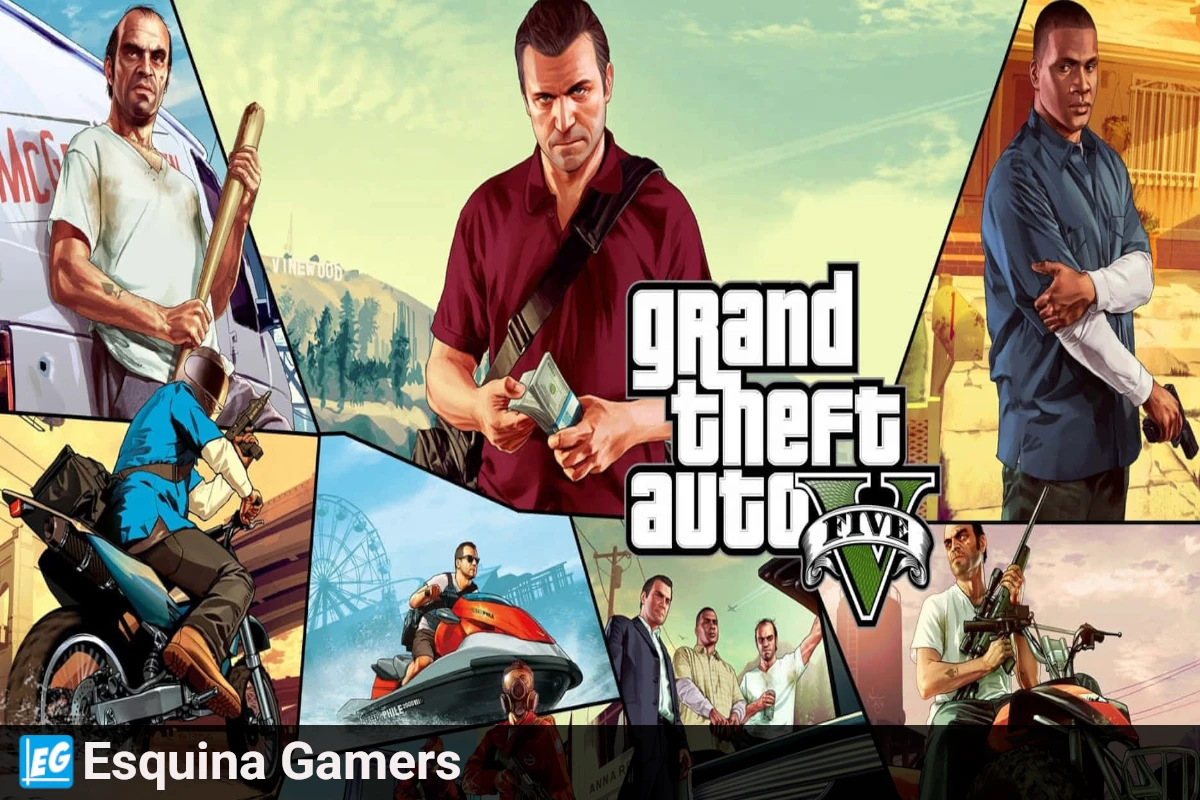 Portada de Grand Theft Auto V con Michael, Franklin y Trevor - Esquina Gamers