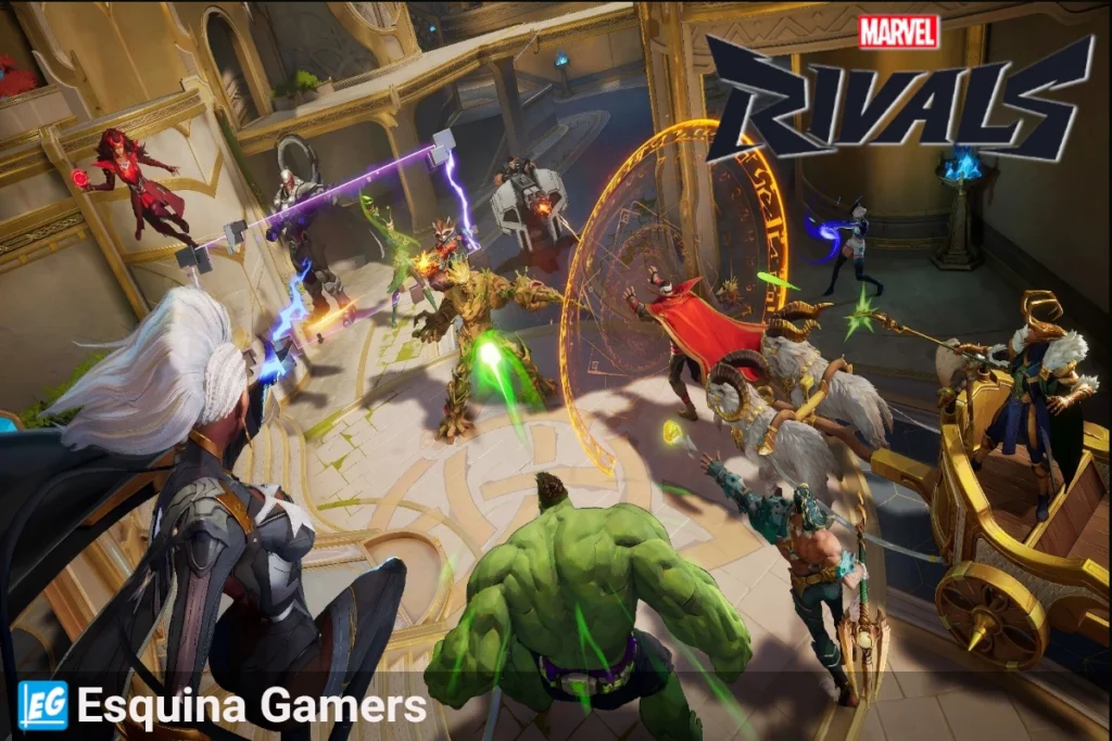 Personajes de Marvel Rivals en una batalla multijugador, imagen destacada en Esquina Gamers