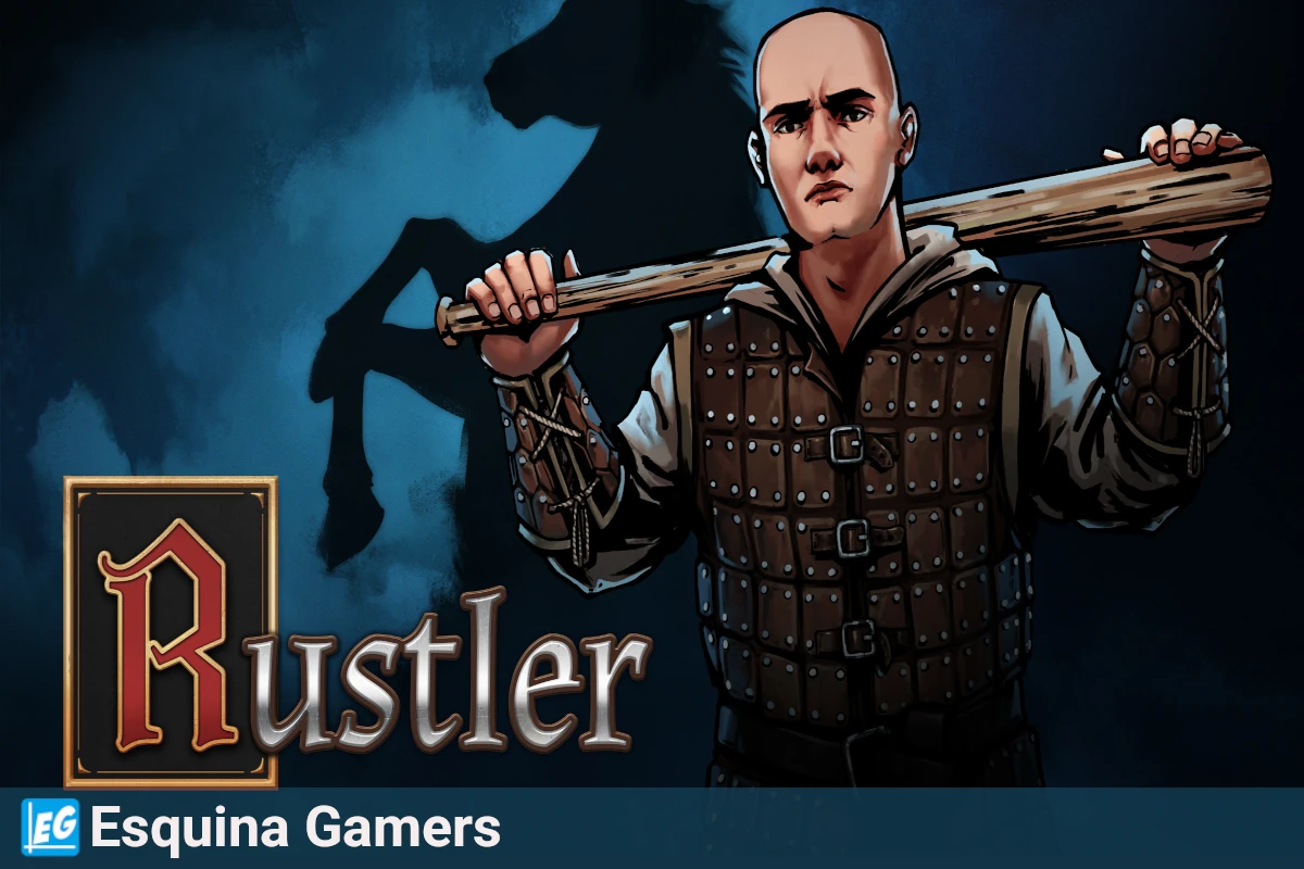 Ilustración del protagonista de Rustler (Grand Theft Horse), un juego de acción estilo GTA medieval disponible gratis en Epic Games Store.